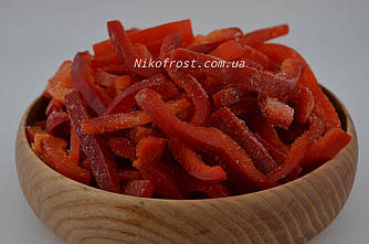 Перець червоний заморожений соломка, мінімальна фасування для замовлення 2,5 кг, у ящику 7.5 кг