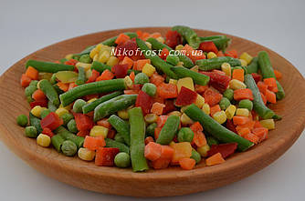 Овочева суміш заморожена "Мексиканська" (кукурудза, морква, горох, квасоля стручкова, перець) Упаковка 2.5 кг
