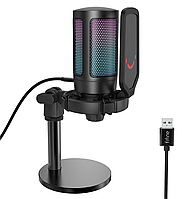 Мікрофон конденсаторний ігровий з поп-фільтром Fifine A6 RGB Ampligame kr