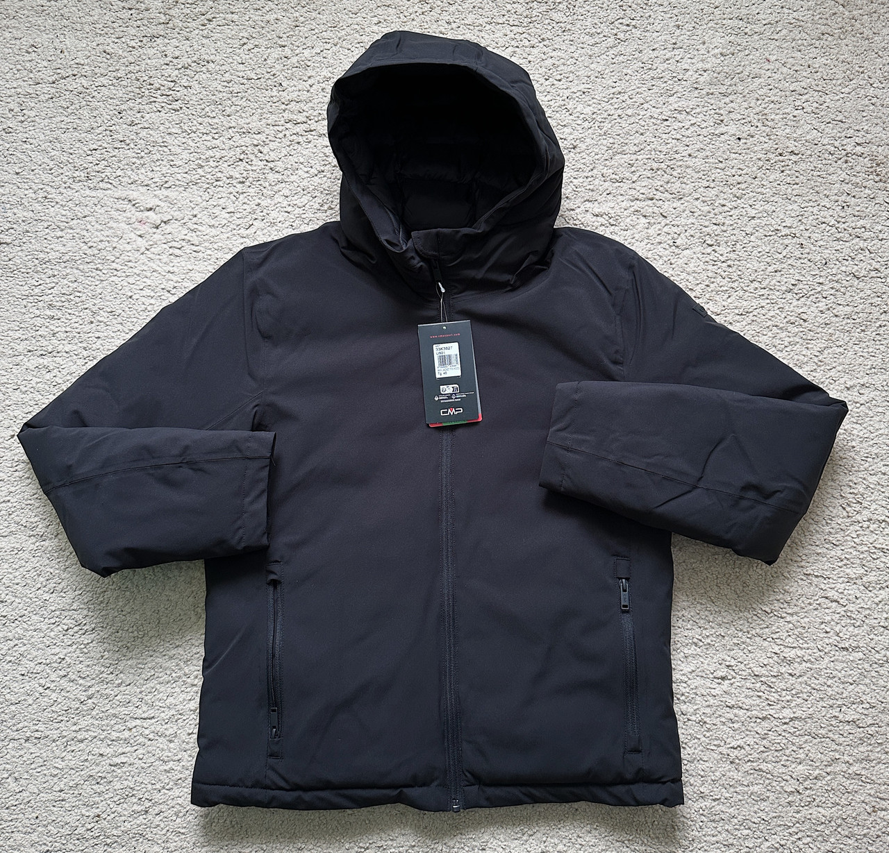 Чоловіча зимова куртка Cmp Man Jacket Fix Hood 33K3827-U901 чорна водонепроникна