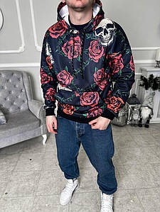 Худі чоловіче весна літо осінь принт трикотаж на флісі