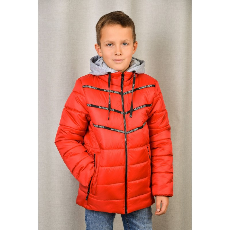 Демісезонна куртка «Філ», червона, для хлопчика, від 110-116см до 158-164см