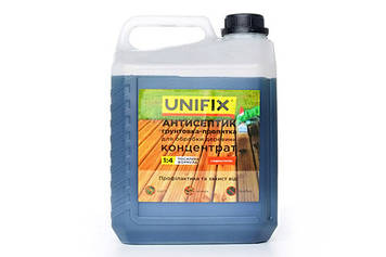 Антисептик ґрунтовка-просочення концентрат 1:4 для оброблення деревини 5 кг (з індикатором) UNIFIX