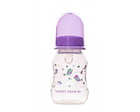 Бутылочка для кормления с талией и силиконовой соской Baby team 125 мл, 0+, арт. 1111 (Фиолетовая)