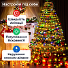 Розумна гірлянда роса 200 LED лампочок світлодіодна управління телефоном і пульт USB білий провід 2 м 10 ліній, фото 2