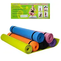 Йога мат коврик для фитнеса/пилатесса и йоги M 0380-2 173х61 см 5 мм, каремат для занятий спортом