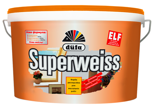 Суперстійка вінілова фарба Dufa Superweiss D4 біла 5 л