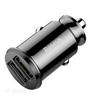 Адаптер зарядки в прикурювач BASEUS CCALL-ML01 Grain Car Charger Black (2 USB) kr