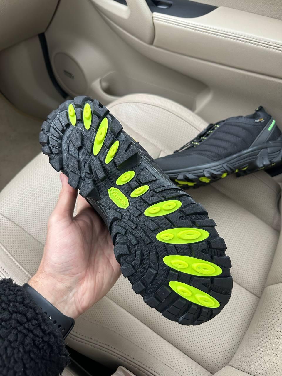 Зимние мужские кроссовки Merrell Vibram Cordura Black Light Green (термо) ALL14645 - фото 8 - id-p2063284481