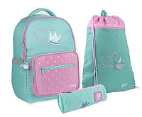 Рюкзак школьный Kite+пенал+сумка для обуви Charming Crown 38х27х13 см 14 л