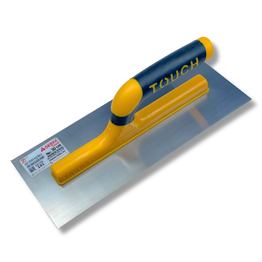 Гладилка штукатурна 30 см Touch Plaster Trowel Open Handle, нержавіюча сталь, жовта (141), фото 1