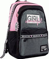 Рюкзак школьный TS-61 Girl wonderful черный с розовым 45x31x20см 28 л