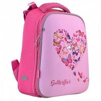 Рюкзак школьный каркасный 1 сентября H-12 Delicate butterflies 38х29х15 см 17 л Розовый