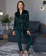 Жіноча велюрова піжама зелений колір