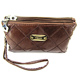 Жіноча Косметичка на 3 відділення середня шоколад, фото 5