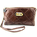 Жіноча Косметичка на 3 відділення середня шоколад, фото 6