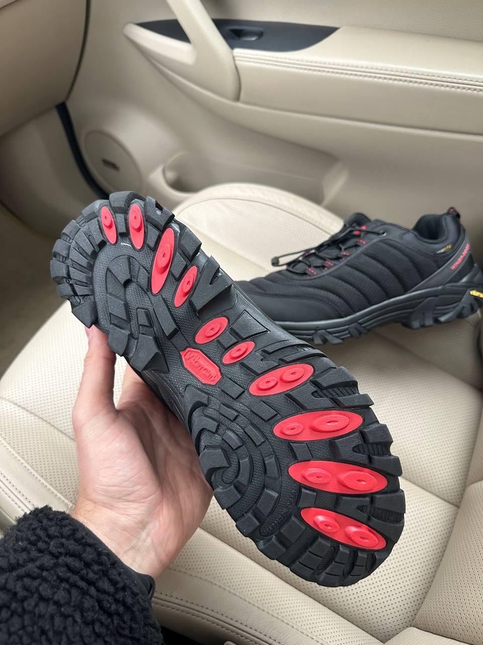 Зимние мужские кроссовки Merrell Vibram Cordura Black Red Winter (термо) ALL14572 - фото 7 - id-p2063300989