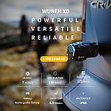 Ліхтар Wuben X-0 Knight (1100LM, Osram P9 led, USB-C, 125 метрів, 130 годин, Кліпса, Магнітна кнопка) Black, фото 6