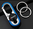 Брелок-карабін для ключів Omuda A3746 Blue. Брелок металевий для автоключів, фото 4