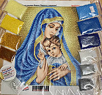 Набор схемы для вышивки с бисером Мадонна с младенцем АВ486