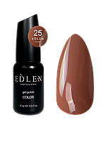 Гель лак для ногтей Edlen Color №025 однослойный коричневый, 9 мл