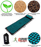 Масажний килимок Аплікатор Кузнєцова + валик масажер для спини/шиї/голови OSPORT Lotus Mat EcoPro (apl-022), фото 2