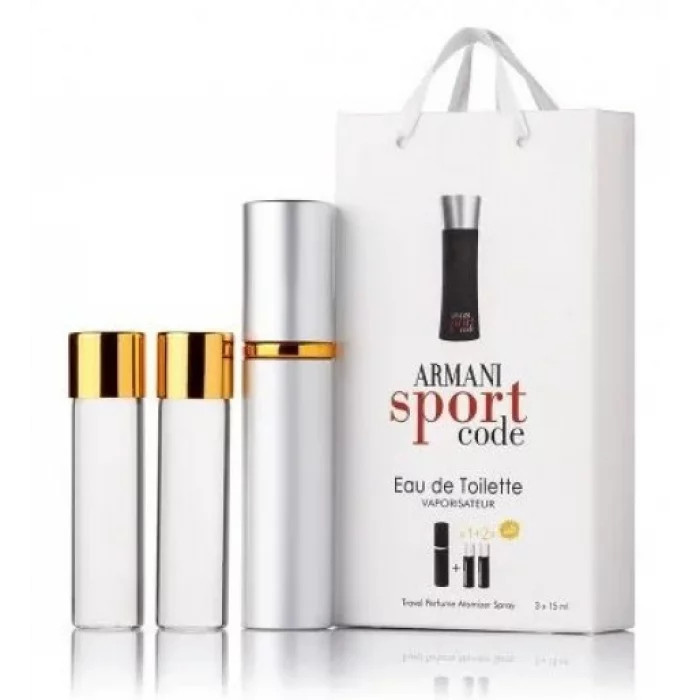 Чоловічий фужерний парфум Giorgio Armani Sport Code edt 3х15 мл - Trio Bag