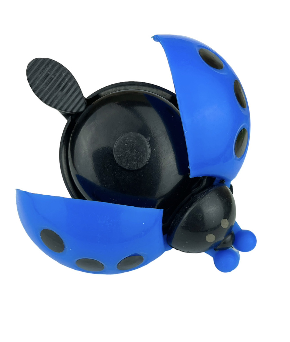 Дзвінок на велосипед дитячий Сонечко-жучок блакитний, фото 1