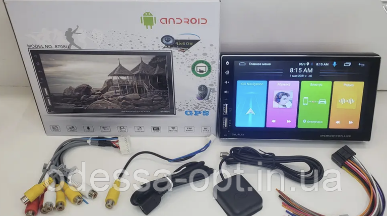 Автомагнітола 2Din з екраном 8'' на Android Ram 2+ Storag 32 7709A, фото 1