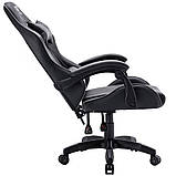 Компютерне крісло Extreme GT ЧОРНО-СІРЕ Геймерське спортивне крісло з екошкіри, фото 3