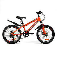 Велосипед детский спортивный 20" дюймов (Saiguan 7, сборка 75%) CORSO Crank CR-20303 Оранжевый