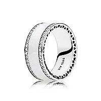 Серебряное кольцо Pandora Rose широкое кольцо с камнями Сердца 50 р 16 мм перстень серебряный