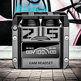 Бездротові компактні ігрові блютуз навушники для андроїд телефону з дисплеєм та яскравим підсвічуванням | сірі, фото 5