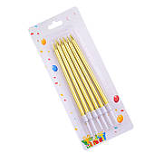 Свічки для торта Металік ЗОЛОТО 6 шт.