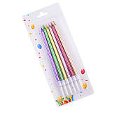 Свічки для торта Металік РІЗНОКОЛЬОРОВИЙ 6 шт.