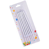 Свічки для торта Металік СРІБЛО 6 шт.