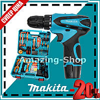 Аккумуляторный шуруповерт MAKITA DF330DWE (12V, 2AH) шуруповерт макита с большим набором инструментов