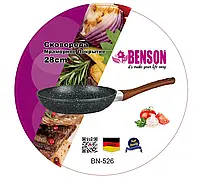 Сковорода кругла без кришки з антипригарним покриттям 28 см Benson BN-526