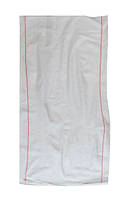 Мешок полипропиленовый хозяйственный белый с красной полосой 55х100