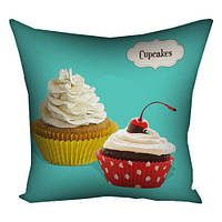 Подушка габардинова з принтом Cupcakes 50x50 (5P_SWE001)