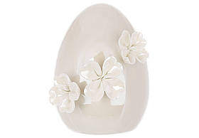 Декоративне порцелянове яйце з квітковим дизайном для великодніх композицій 13.5 см