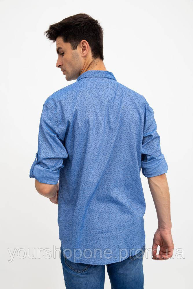 Стильная мужская рубашка, голубая с принтом, 511F016 - фото 4 - id-p2063311233