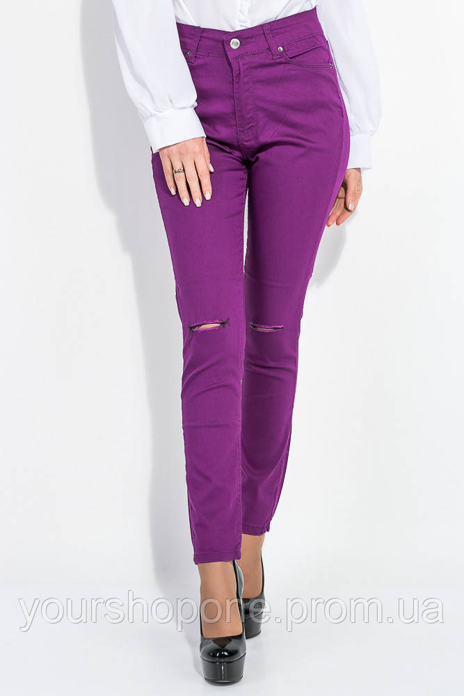 Летние женские брюки скинни, фиолетового цвета, 282F007 - фото 1 - id-p2063311240