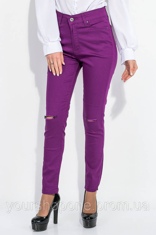 Летние женские брюки скинни, фиолетового цвета, 282F007 - фото 3 - id-p2063311240