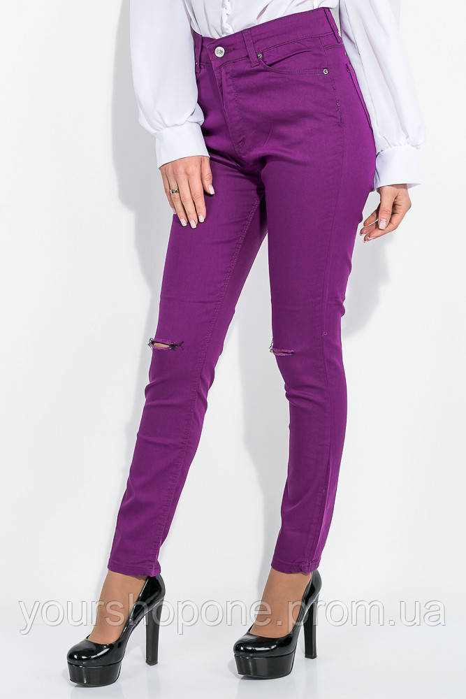 Летние женские брюки скинни, фиолетового цвета, 282F007 - фото 4 - id-p2063311240
