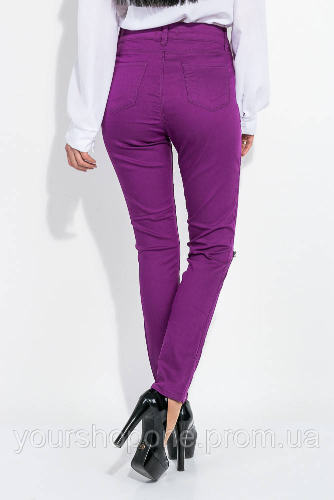 Летние женские брюки скинни, фиолетового цвета, 282F007 - фото 6 - id-p2063311240