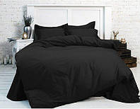 Комплект постельного белья Наша Швейка (простынь на резинке) Бязь Чёрный однотонный Семейный 2 х 150х215 см