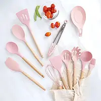 Набор поварешек из силикона Kitchen Set (Силиконовые аксессуары для кухни с подставкой)