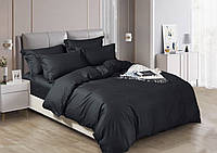 Комплект постельного белья Наша Швейка Сатин Premium+ Черный однотонный Двуспальный 180х215 см