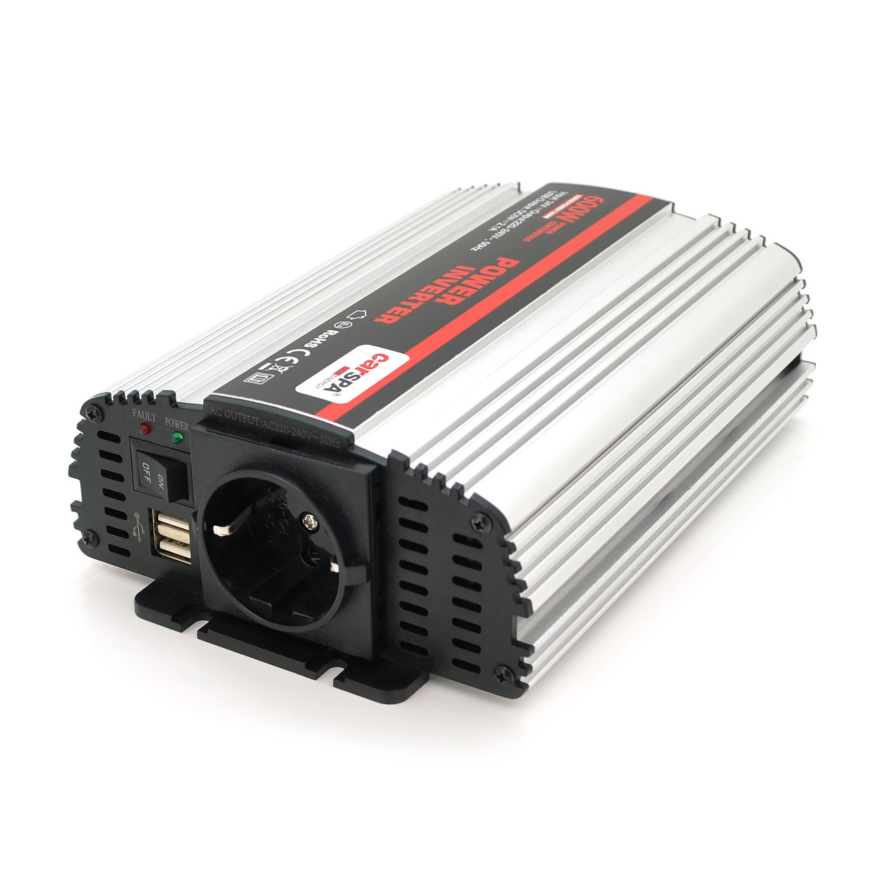 Інвертор напруги Carspa-600-242 (600 Вт), 24/220 V, approximated, 1Shuko, USB, клеми, Box Q15